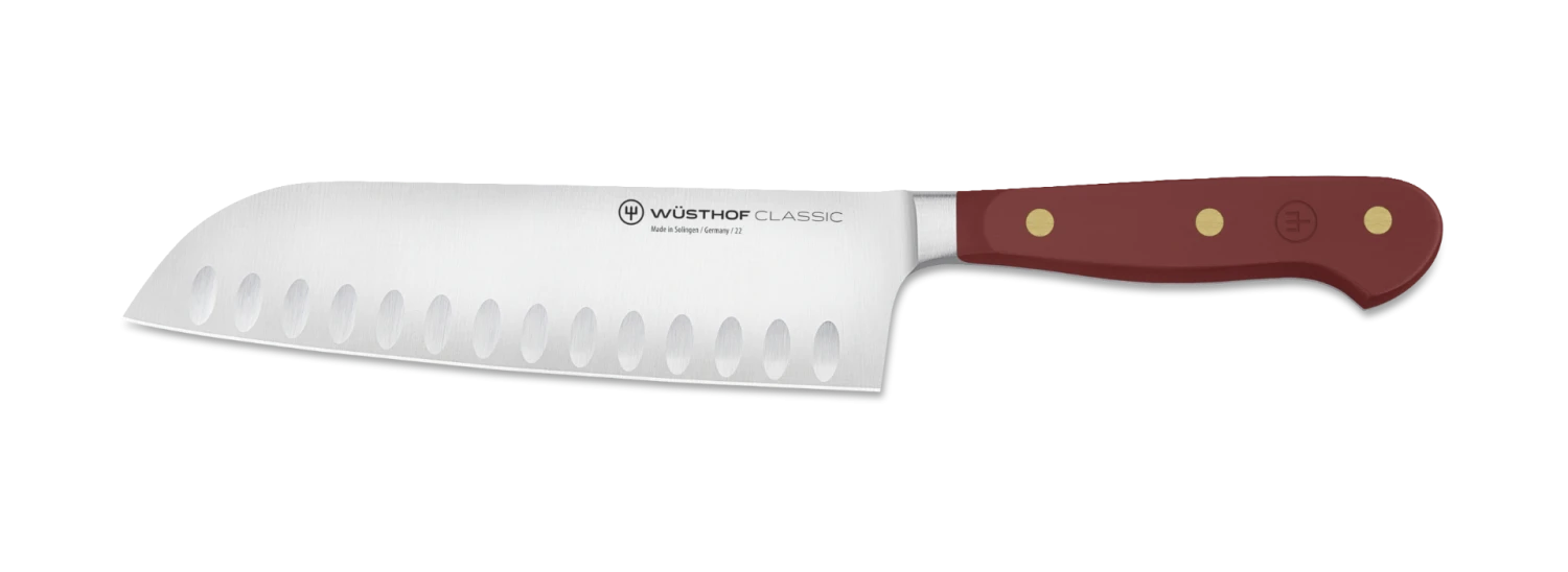 Wusthof Classic Colour Santoku With Hollow Edge Knife 17cm Tasty Sumac (WT1061731717)