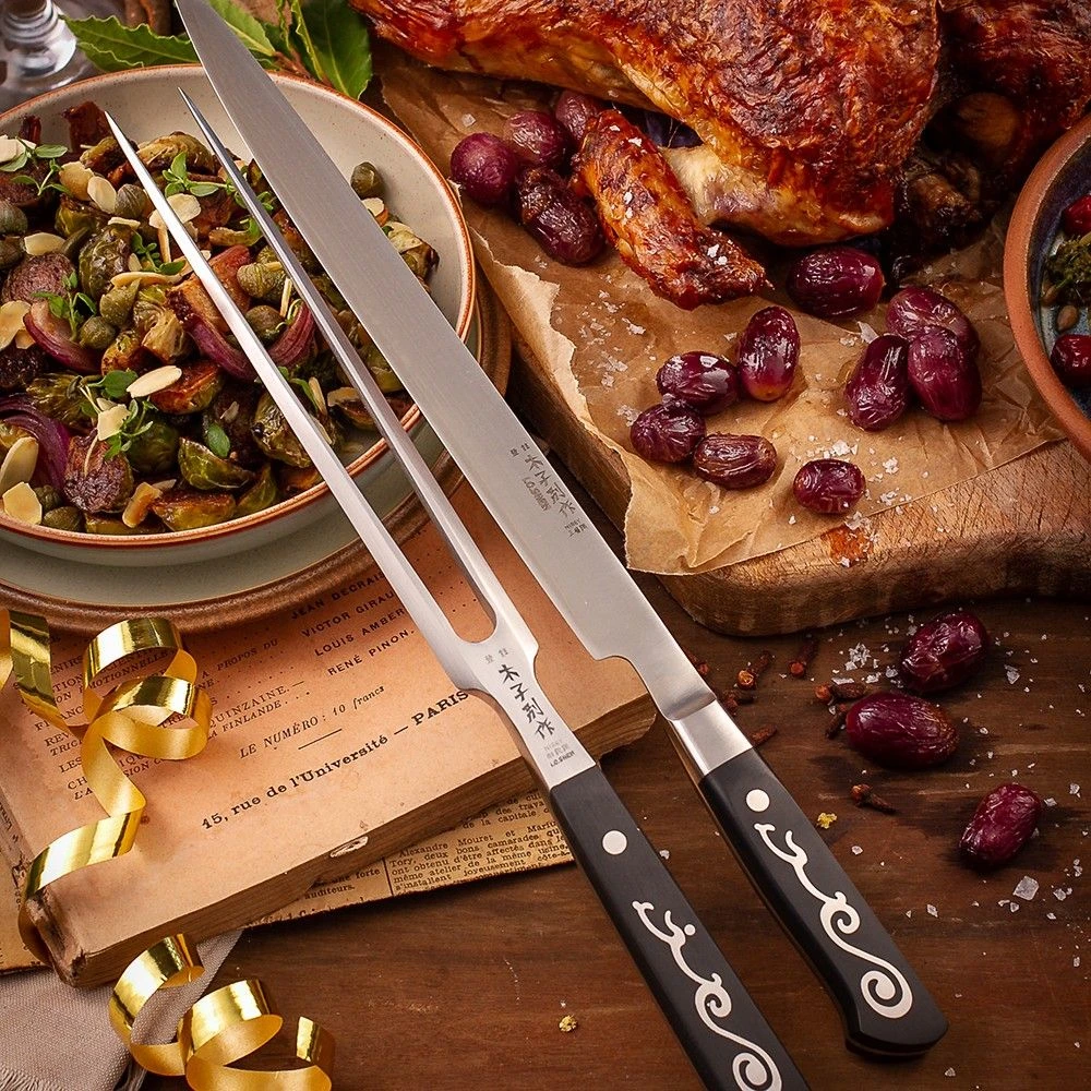 I.O.Shen 230mm Carving Knife And Carving Fork Set - Image 6