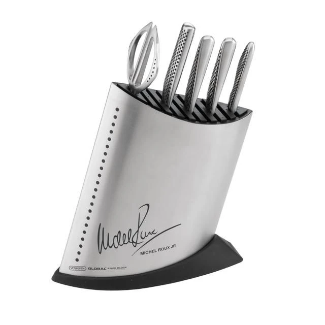 Global Michel Roux Jr GR52/SS6 - 6 Piece Stainless Steel Knife Block Set (GR52/SS6) - Image 3