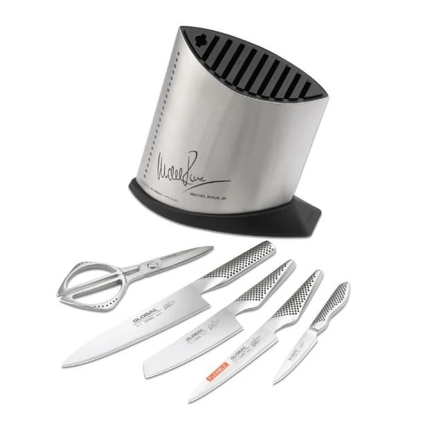 Global Michel Roux Jr GR52/SS6 - 6 Piece Stainless Steel Knife Block Set (GR52/SS6) - Image 4
