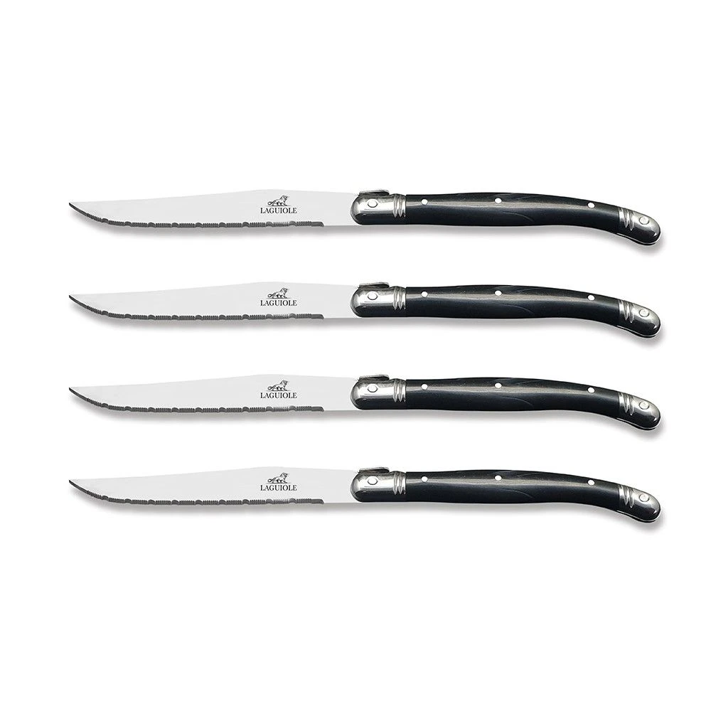 Laguiole Grey Steak Knife 11.5cm, 4 Piece Set