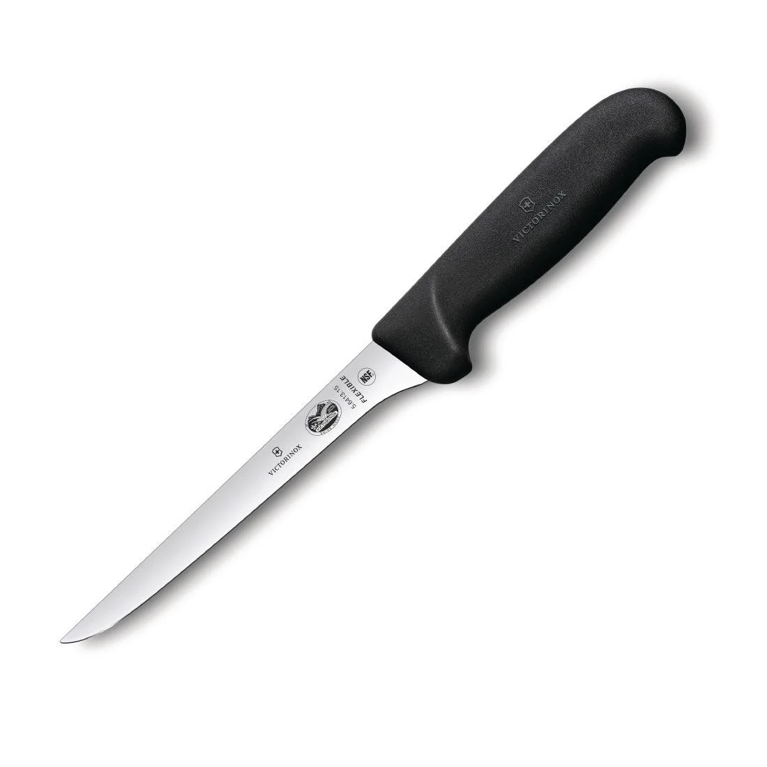 Victorinox Fibrox 12cm Boning Knife Curved Edge Wide Blade (5630312)