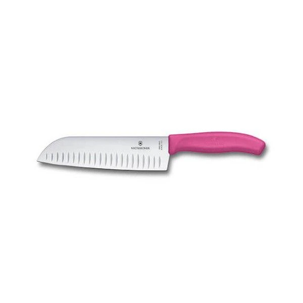 Victorinox Swiss Classic 17cm Santoku Knife Fluted Blade Pink (6852617L5B)
