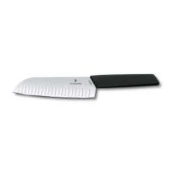 Victorinox Swiss Modern 17cm Santoku Knife Fluted Edge Black (6905317KB)
