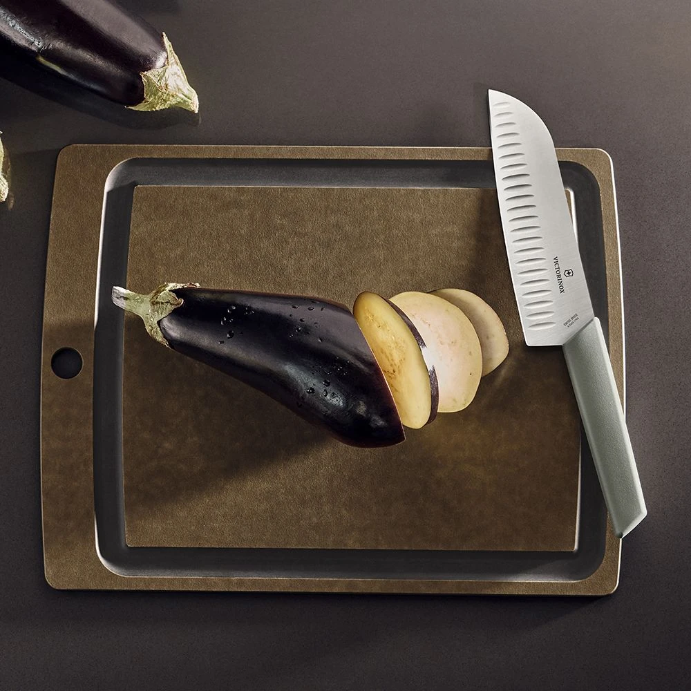 Victorinox Swiss Modern Colour 17cm Fluted Santoku Knife - Olive Green (6905617K6B) - Image 3