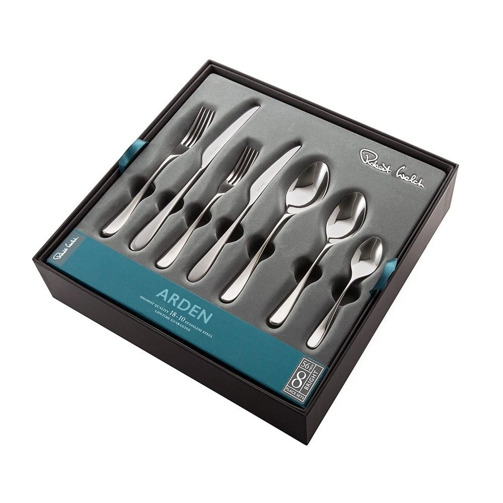 Robert Welch Arden Bright V Cutlery Set 56 Piece With Free Large Cutlery Tray - Image 4