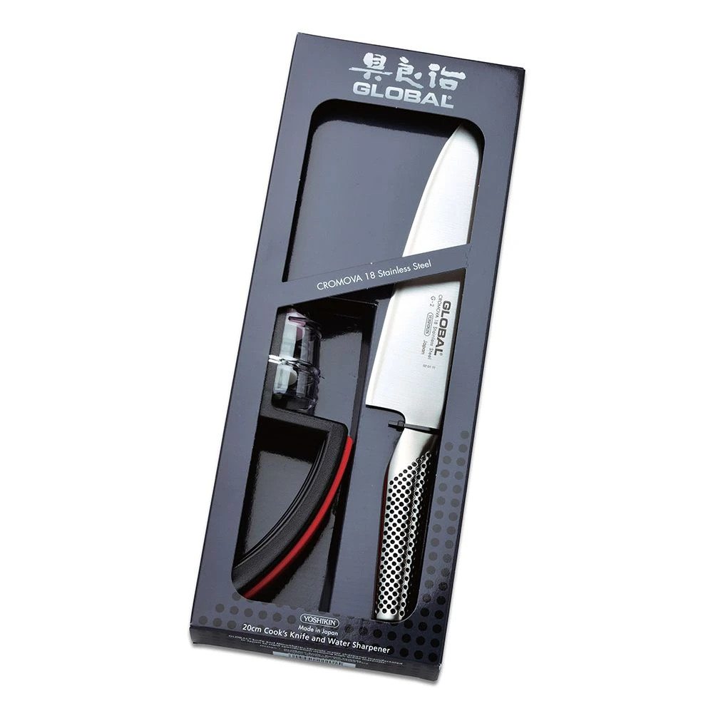 Global G-2220BR - 2 Piece Set Of G-2 Knife And SH-220-BR Sharpener (G-2220BR)