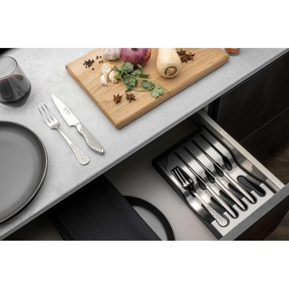 Global Steak Knife & Fork Set With Dock (G-88/4012/R) - Image 4