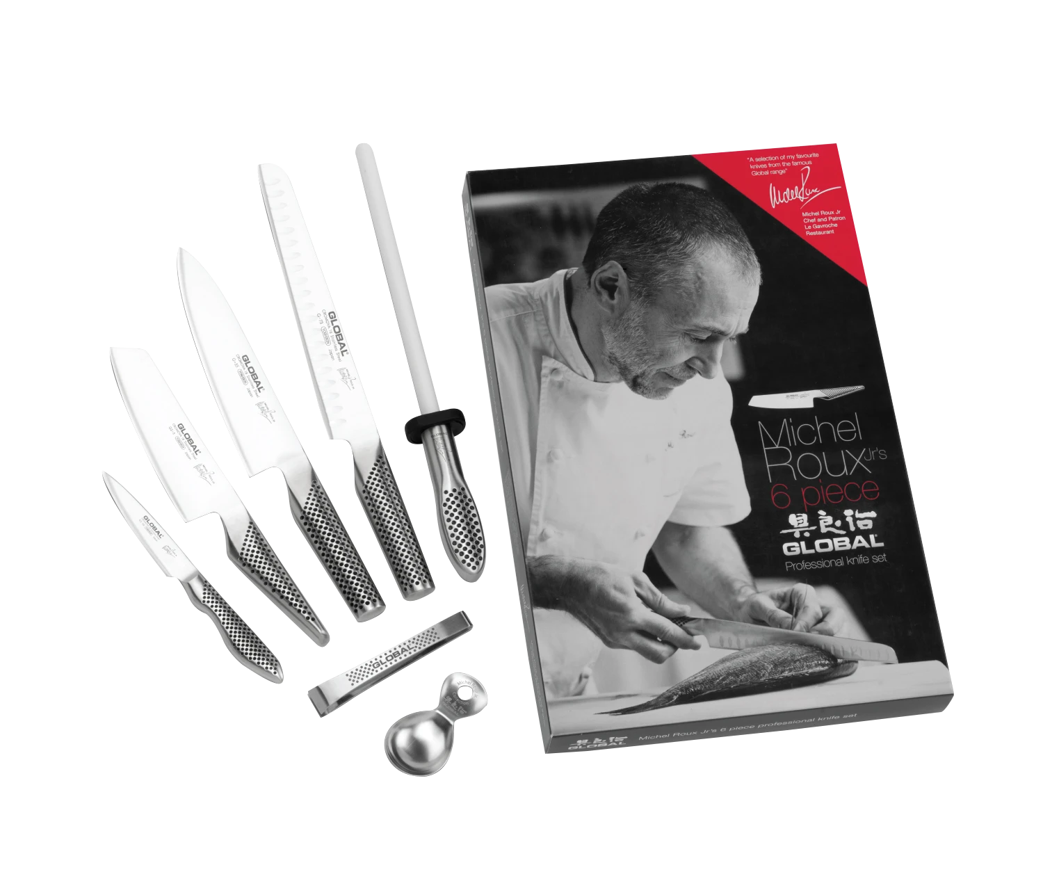 Global Michel Roux Jr GROUX6 - 6 Piece Boxed Knife Set (G-ROUX/6)