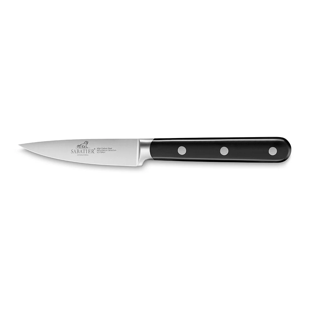 Lion SabatierĀ® Egide 3 Piece Knife Set - 10cm Paring, 13cm Utility & 20cm Cooks Knife (Black Handle With Stainless Steel Rivets)