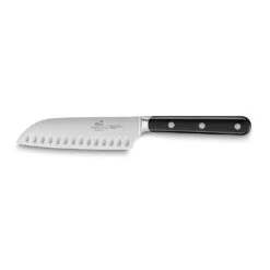 Lion SabatierĀ® Egide 2 Piece Knife Set - 13cm & 18cm Santoku (Black Handle With Stainless Steel Rivets)