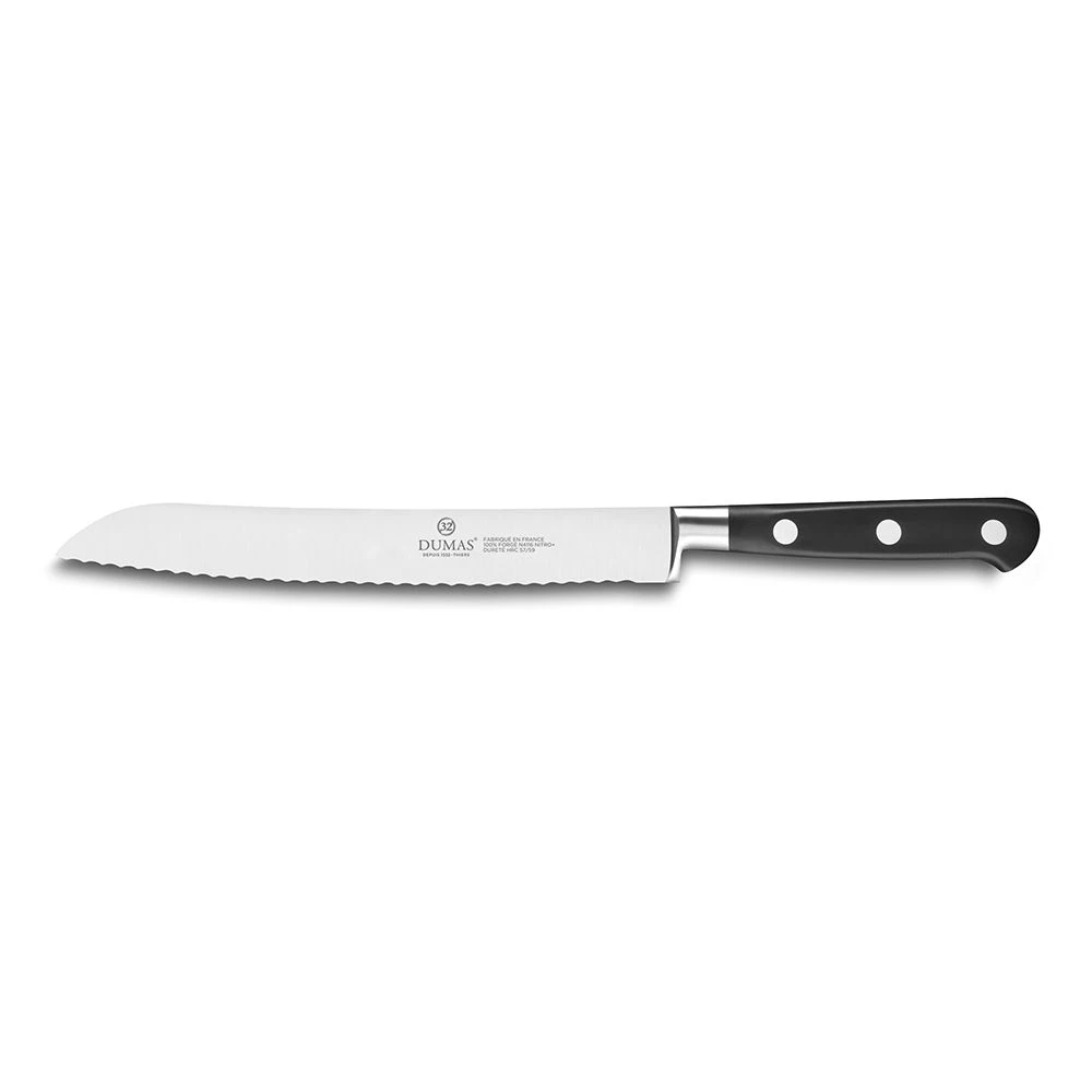Lion SabatierĀ® Ideal 20cm Bread Knife (Black Handle With Stainless Steel Rivets)