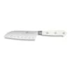 Lion Sabatier® Ideal Toque Blanche 13cm Scalloped Santoku Knife (White Handle With Stainless Steel Rivets)