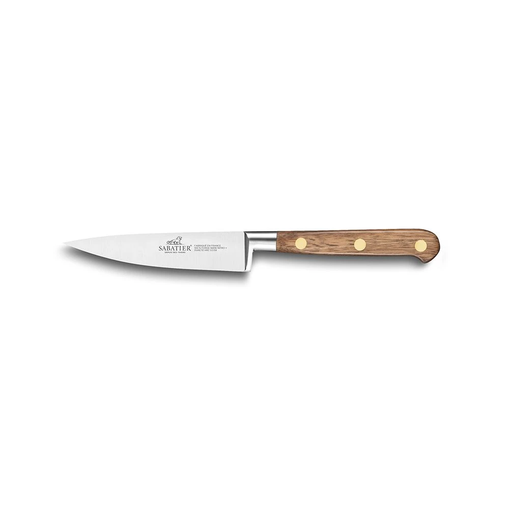 Lion SabatierĀ® Ideal Perigord 3 Piece Knife Set - 10cm Paring, 12cm Serrated Utility & 13cm Santoku Knife (Walnut Handle With Brass Rivets) - Image 3