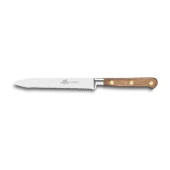 Lion SabatierĀ® Ideal Perigord 3 Piece Knife Set - 10cm Paring, 12cm Serrated Utility & 20cm Cooks Knife (Walnut Handle With Brass Rivets)