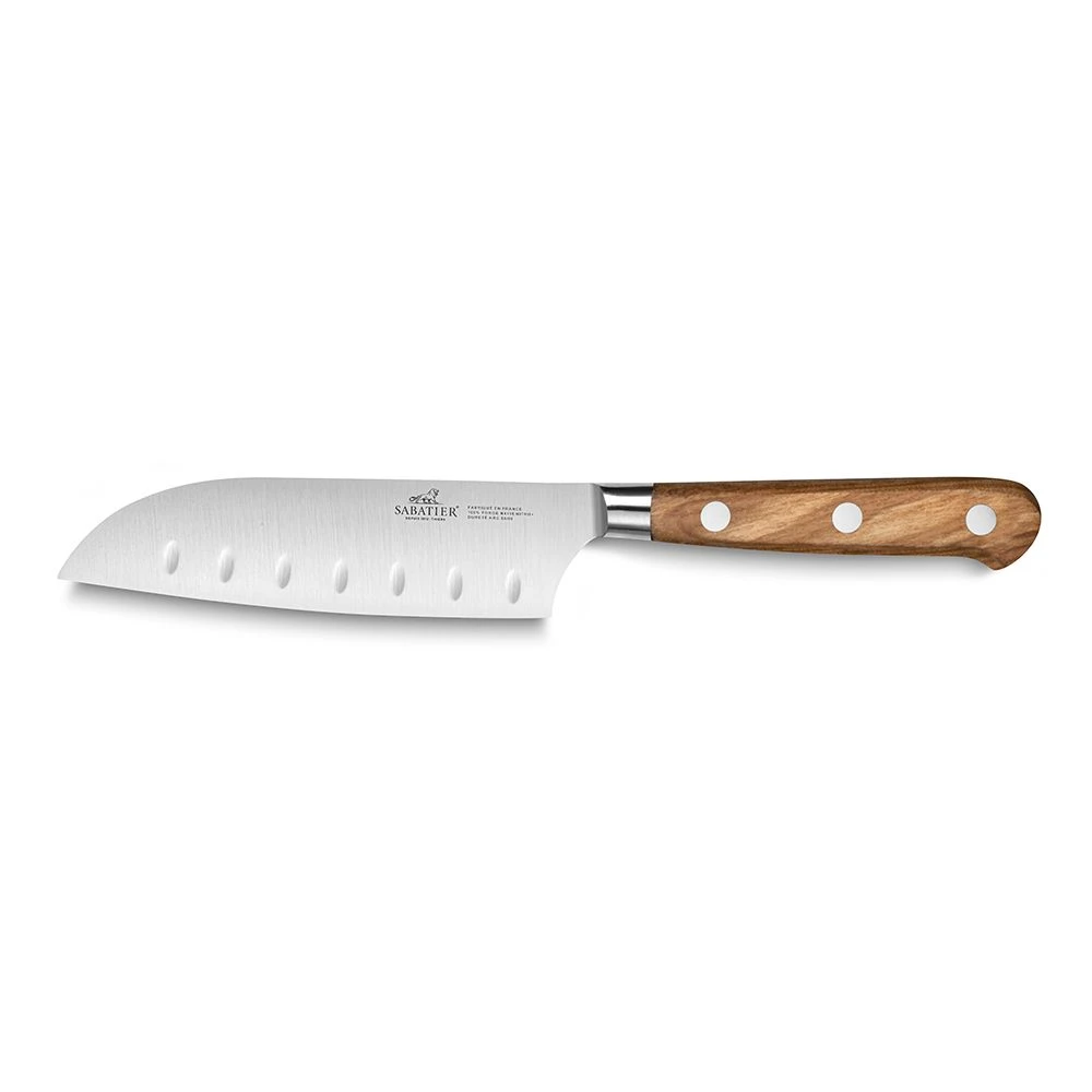 Lion Sabatier® Ideal Provencao 13cm Scalloped Santoku (Olive Handle With Stainless Steel Rivets)
