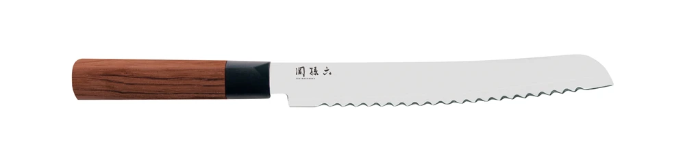 Kai Seki Magoroko Red Wood 22.5cm Bread Knife (KAI-MGR-0225B)