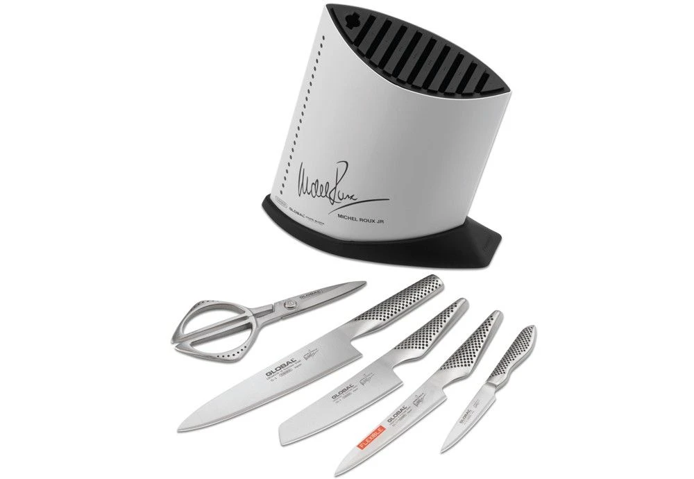 Global Michel Roux Jr GR52/SS6 - 6 Piece Stainless Steel Knife Block Set (GR52/SS6) - Image 2