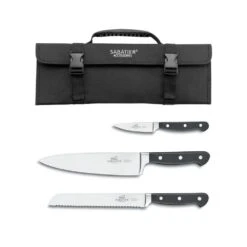 Sabatier® Pluton 3 Piece Knife Set With Roll (Exclusive To KitchenKnives.co.uk)