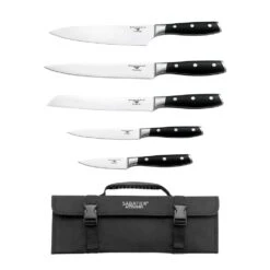 Rockingham Forge Professional 5 Piece Knife Set With Canvas Case (RF-7090/CASE)
