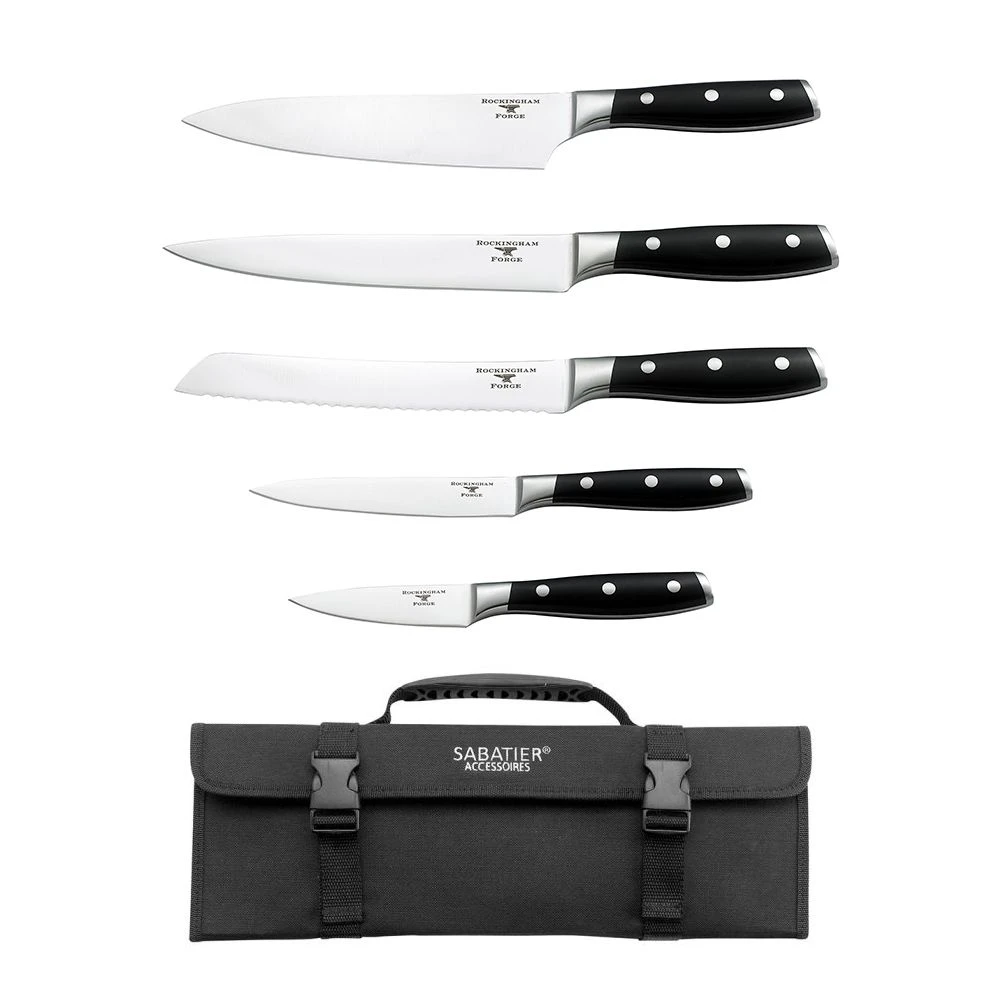 Rockingham Forge Professional 5 Piece Knife Set With Canvas Case (RF-7090/CASE)