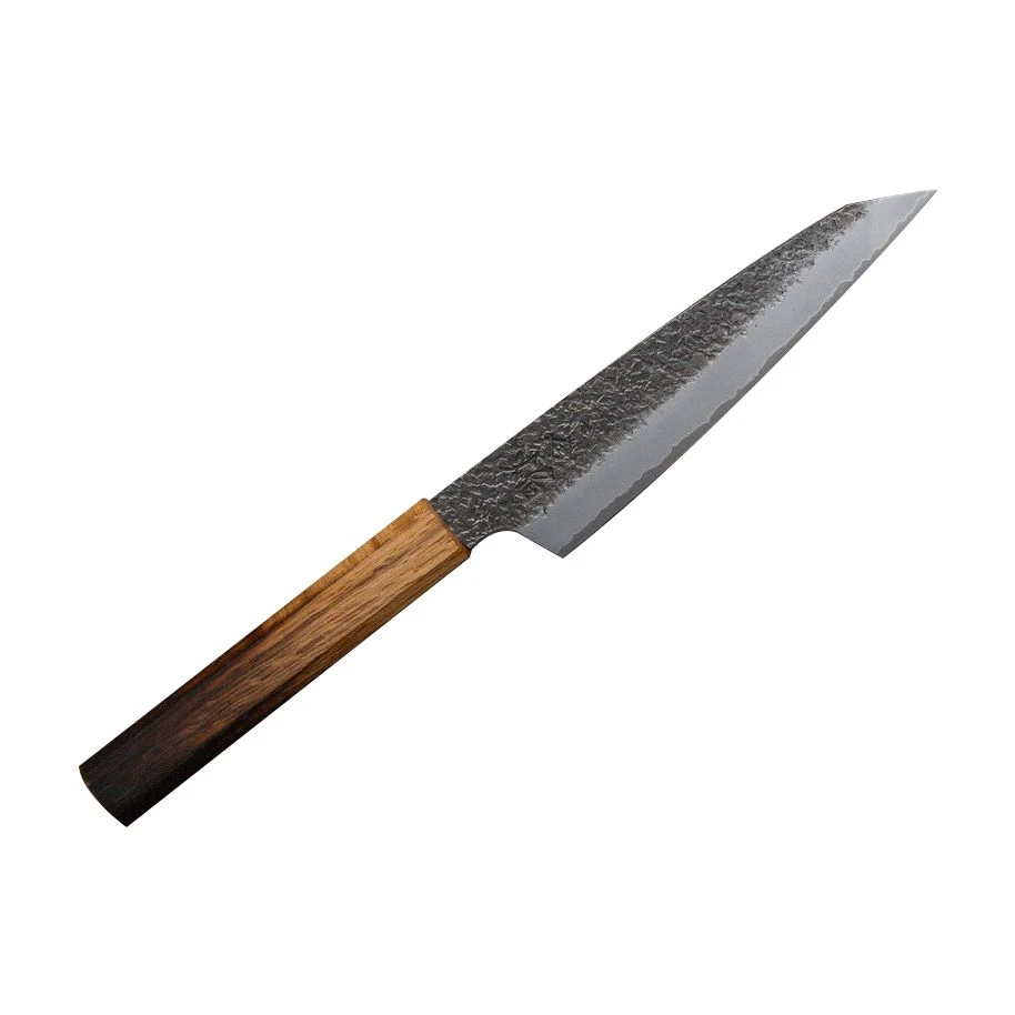 Sakai Takayuki Homura Guren (Aogami 2 Steel) Japanese Chef's Kengata-Utility Knife 150mm With Urushi Lacquered Oak Handle