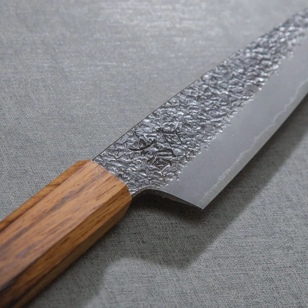 Sakai Takayuki Homura Guren (Aogami 2 Steel) Japanese Chef's Kengata-Utility Knife 150mm With Urushi Lacquered Oak Handle - Image 2