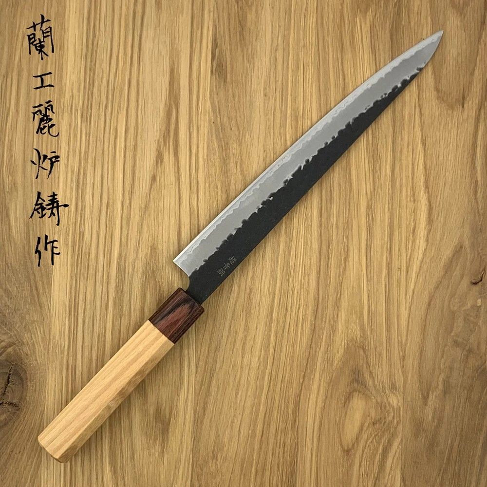 Sakai Takayuki Aogami Super Kurouchi Hammered WA Japanese 240mm Sujihiki Knife - Image 2