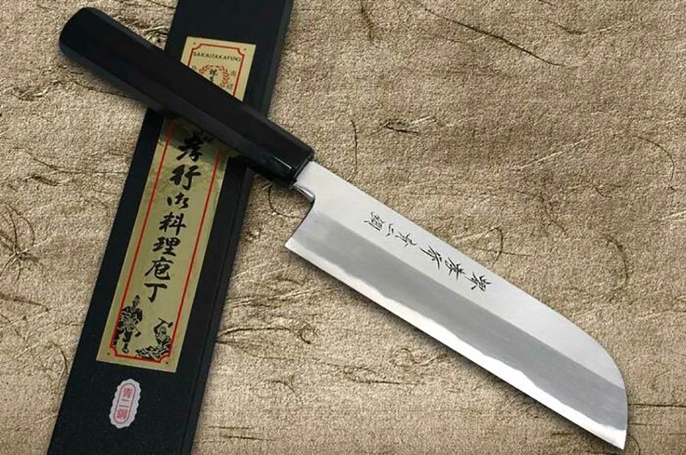 Sakai Takayuki Aoniko Blue 2 Steel Ebony Handle Japanese Chef's Kamagata-Usuba (Vegetable) 180mm - Image 3