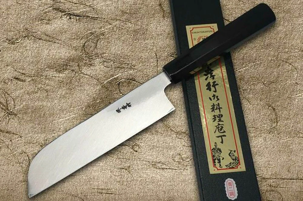 Sakai Takayuki Aoniko Blue 2 Steel Ebony Handle Japanese Chef's Kamagata-Usuba (Vegetable) 180mm - Image 5