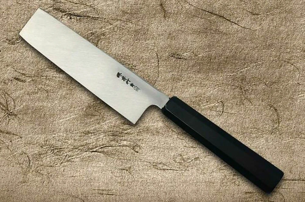 Sakai Takayuki Aoniko Blue 2 Steel Ebony Handle Japanese Chef's Nakiri (Vegetable) 180mm - Image 2