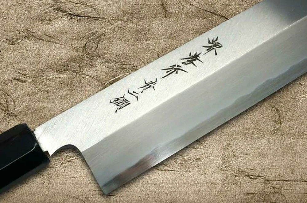 Sakai Takayuki Aoniko Blue 2 Steel Ebony Handle Japanese Chef's Nakiri (Vegetable) 180mm - Image 3
