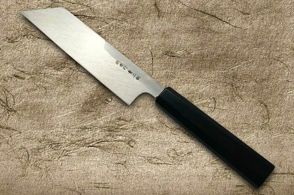 Sakai Takayuki Aoniko Blue 2 Steel Ebony Handle Japanese Chef's Peeling Knife 180mm - Image 6