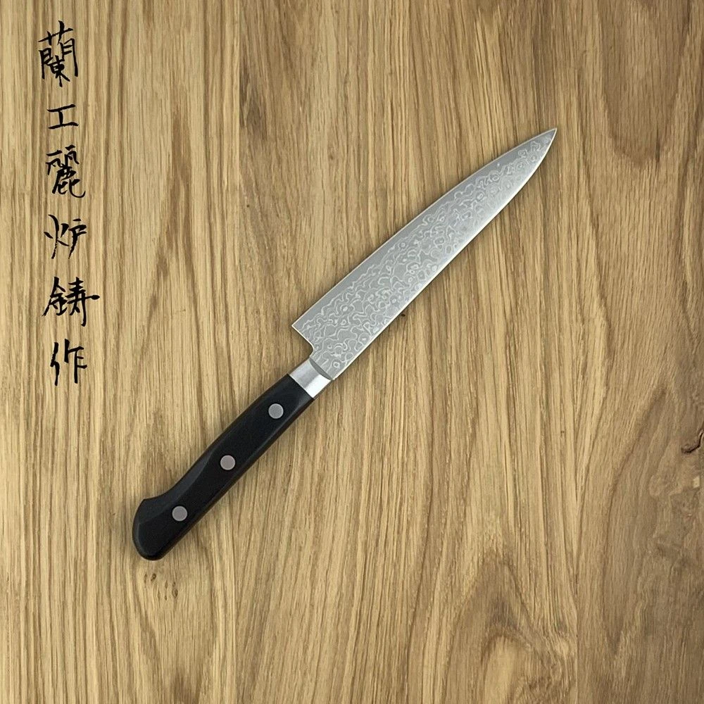 Sakai Takayuki 45-Layer Damascus Mirrored Japanese 135mm Utility Knife - Image 2