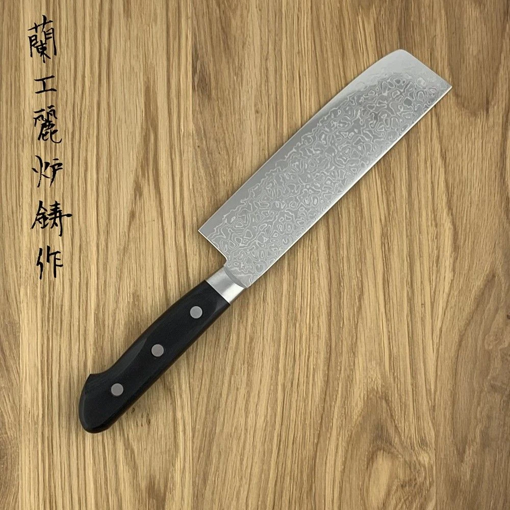 Sakai Takayuki 45-Layer Damascus Mirrored Japanese 160mm Nakiri Knife - Image 2