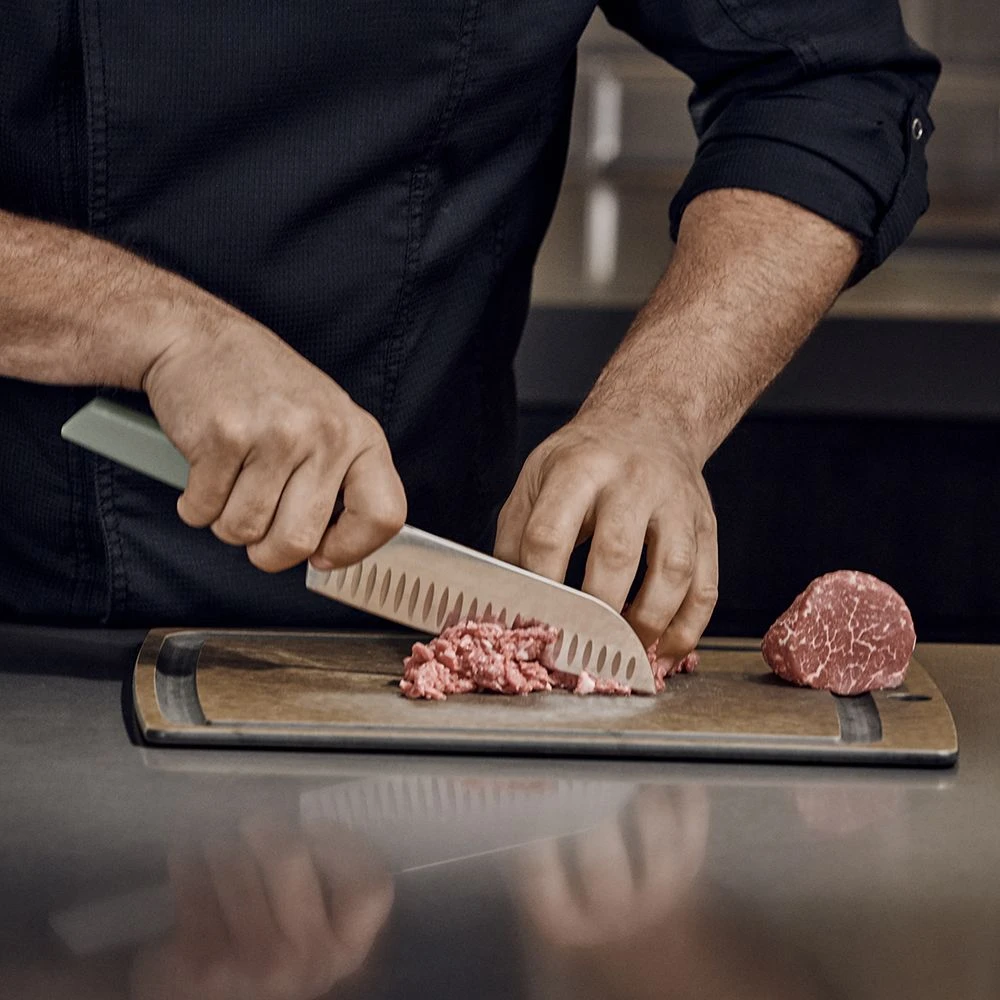 Victorinox Swiss Modern 17cm Santoku Knife Fluted Edge Black (6905317KB) - Image 5