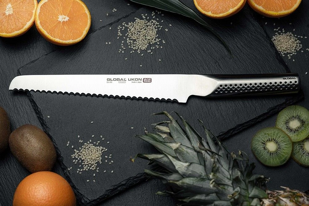 Global Ukon 22cm Bread Knife (GU-03) - Image 6